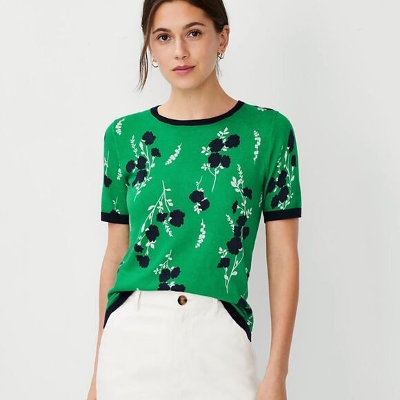 Ann Taylor Mixed Media Sweater XS‎ Blue NWT and in packaging - Picture 1 of 6